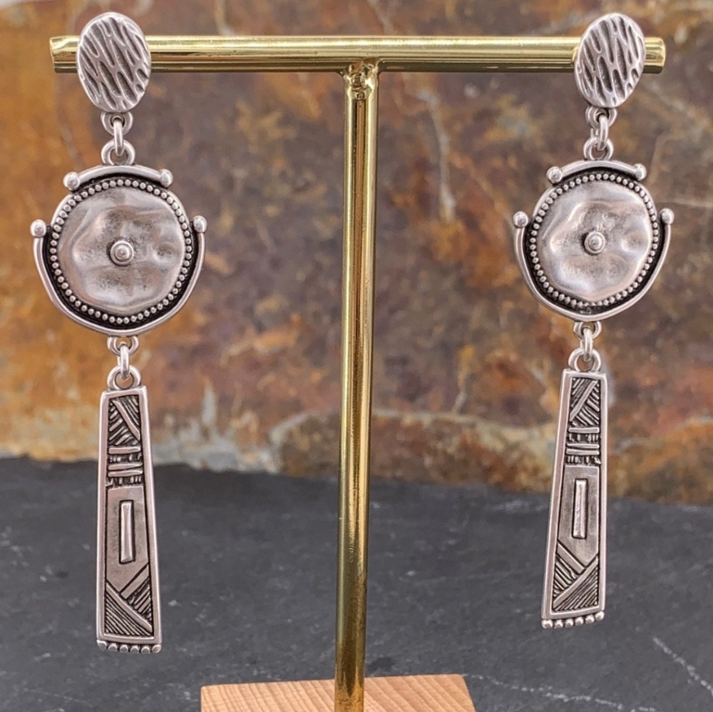 Kukuri Silver Plated Ethnic Tribal Long Dangle Earrings